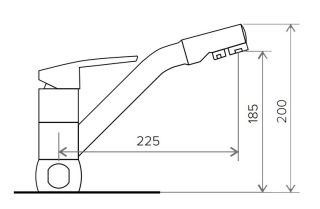 Смеситель для кухни Polygran Дуо белый хлопок/хром 660700